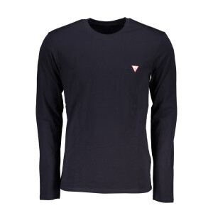 Guess Jeans Ανδρικό Μπλε T-shirt με μακριά μανίκια και λογότυπο