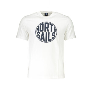 North Sails ανδρικό λευκό T-shirt με κοντά μανίκια και λογότυπο