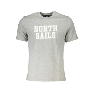 North Sails ανδρικό γκρι t-shirt με κοντά μανίκια και λογότυπο