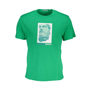 BIKKEMBERGS Ανδρικό Πράσινο T-shirt με κοντά μανίκια και λογότυπο