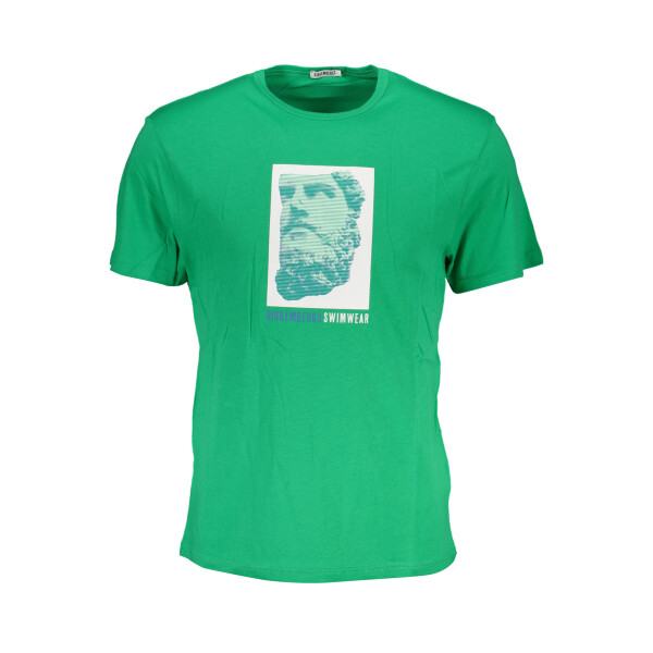 BIKKEMBERGS Ανδρικό Πράσινο T-shirt με κοντά μανίκια και λογότυπο