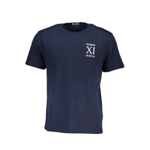 BIKKEMBERGS Ανδρικό Μπλε T-shirt με στρογγυλή λαιμόκοψη και λογότυπο