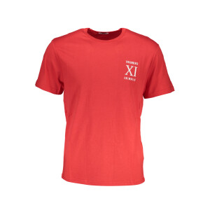 BIKKEMBERGS Ανδρικό Κόκκινο T-shirt με κοντά μανίκια και λογότυπο