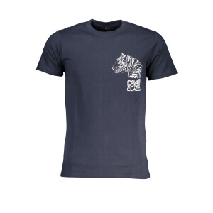 Cavalli Class Ανδρικό Μπλε T-shirt με κοντά μανίκια και λογότυπο
