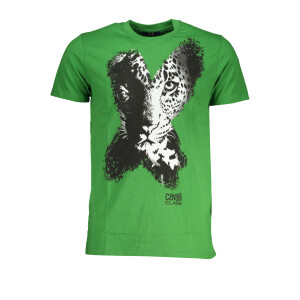 CAVALLI CLASS Ανδρικό Πράσινο T-shirt με print λογότυπο