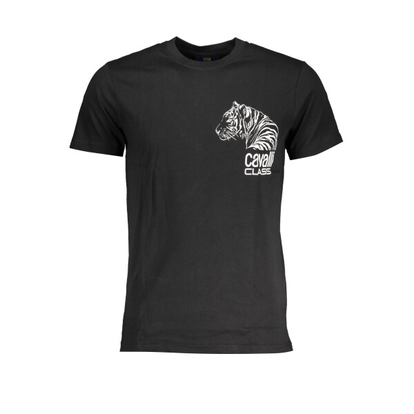 CAVALLI CLASS Ανδρικό Μαύρο T-Shirt με print λογότυπο