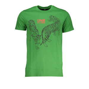 CAVALLI CLASS Ανδρικό Πράσινο T-shirt με κοντά μανίκια και λογότυπο