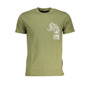 Cavalli Class Ανδρικό Πράσινο T-shirt με print λογότυπο