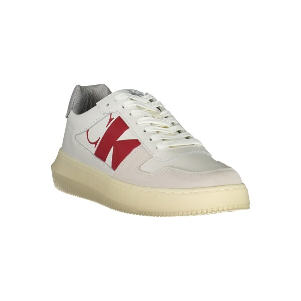 Calvin Klein ανδρικά λευκά sneakers με κορδόνια και λογότυπο