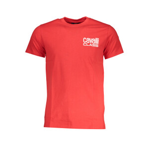 CAVALLI CLASS Ανδρικό Κόκκινο T-Shirt με print λογότυπο