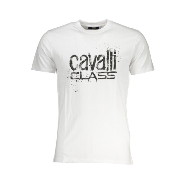 Cavalli Class Ανδρικό Λευκό T-shirt με κοντά μανίκια και λογότυπο