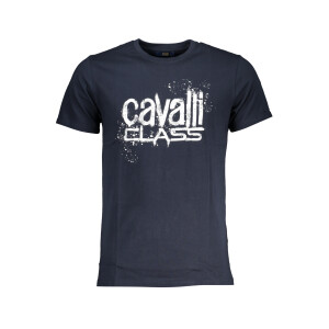 CAVALLI CLASS Ανδρικό Μπλε T-shirt με λογότυπο