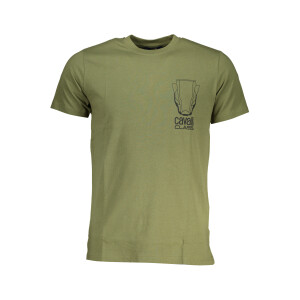CAVALLI CLASS Ανδρικό Πράσινο T-shirt με print λογότυπο