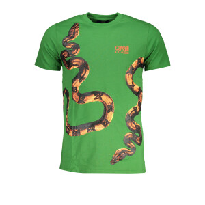 Cavalli Class Ανδρικό Πράσινο T-shirt με print λογότυπο