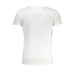 CAVALLI CLASS ανδρικό λευκό T-shirt με κοντά μανίκια και λογότυπο