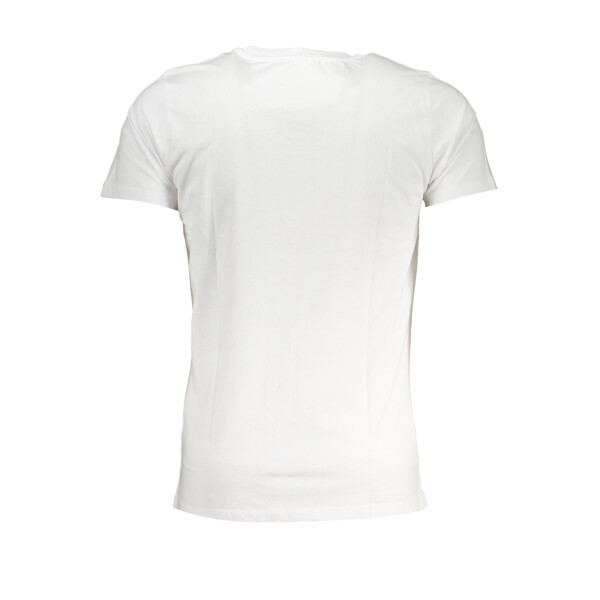 CAVALLI CLASS ανδρικό λευκό T-shirt με κοντά μανίκια και λογότυπο