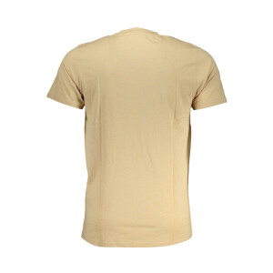 CAVALLI CLASS Ανδρικό Μπεζ T-shirt με κοντά μανίκια και λογότυπο