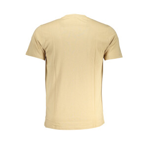 CAVALLI CLASS Ανδρικό Μπεζ T-shirt με στρογγυλή λαιμόκοψη και λογότυπο