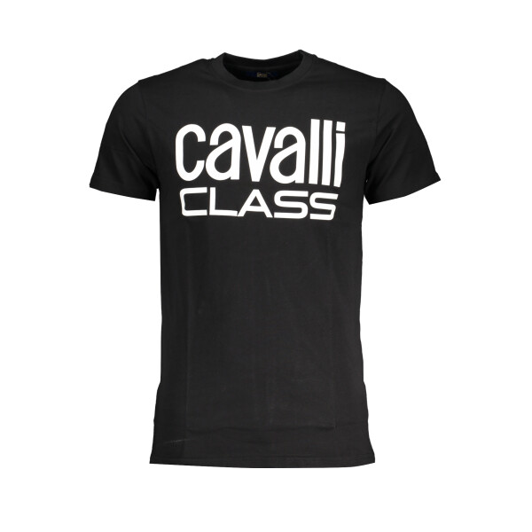 Cavalli Class Ανδρικό Μαύρο T-shirt με print λογότυπο