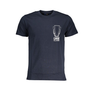 Cavalli Class ανδρικό μπλε t-shirt με στρογγυλή λαιμόκοψη και λογότυπο