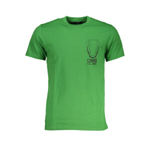 CAVALLI CLASS Ανδρικό Πράσινο T-shirt με print λογότυπο