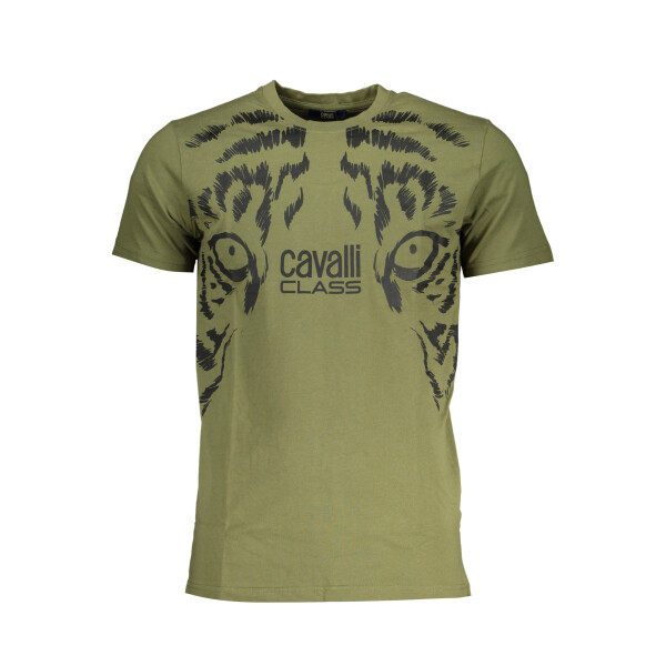 CAVALLI CLASS Ανδρικό Πράσινο T-shirt με print λογότυπο