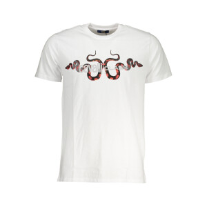 Cavalli Class Ανδρικό Λευκό T-shirt με print λογότυπο