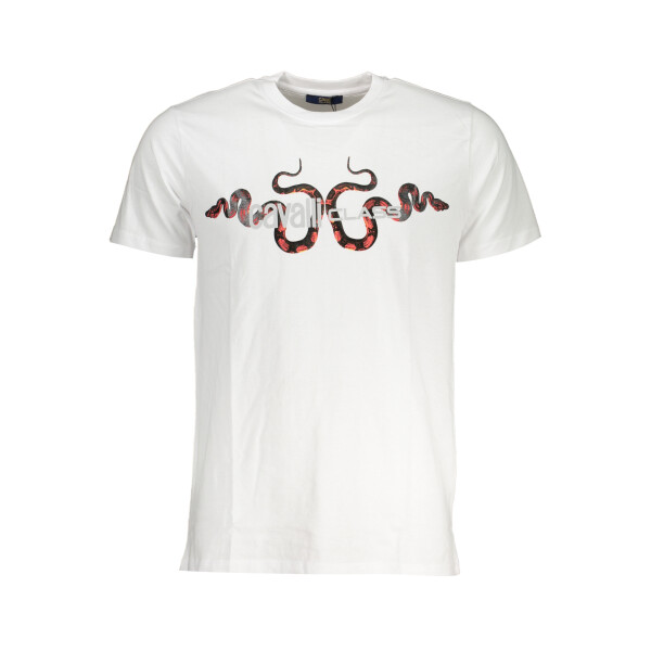 Cavalli Class Ανδρικό Λευκό T-shirt με print λογότυπο