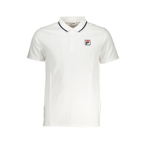 FILA Ανδρική Λευκή Polo Μπλούζα με κοντά μανίκια και λογότυπο