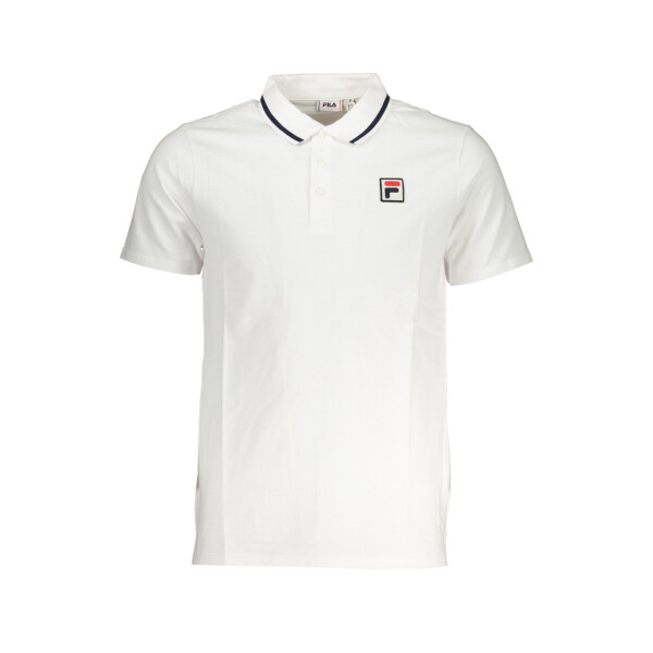 FILA Ανδρική Λευκή Polo Μπλούζα με κοντά μανίκια και λογότυπο