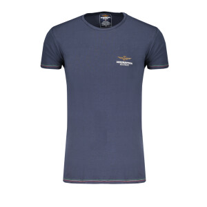 Aeronautica Militare Ανδρικό Μπλε T-shirt με στρογγυλή λαιμόκοψη και print