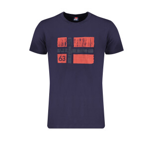 NORWAY 1963 Ανδρικό Μπλε T-Shirt με κοντά μανίκια και λογότυπο