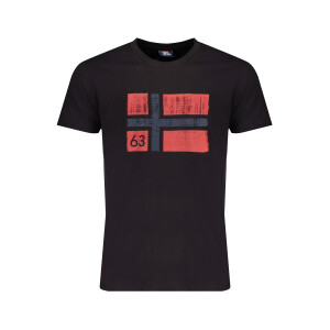NORWAY 1963 ανδρικό μαύρο t-shirt με κοντά μανίκια και λογότυπο