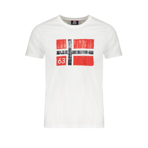 NORWAY 1963 Ανδρικό Λευκό T-shirt με στρογγυλή λαιμόκοψη και print λογότυπο