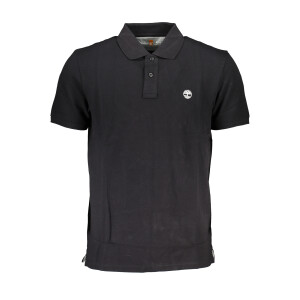 Timberland ανδρική μαύρη polo μπλούζα με κοντά μανίκια