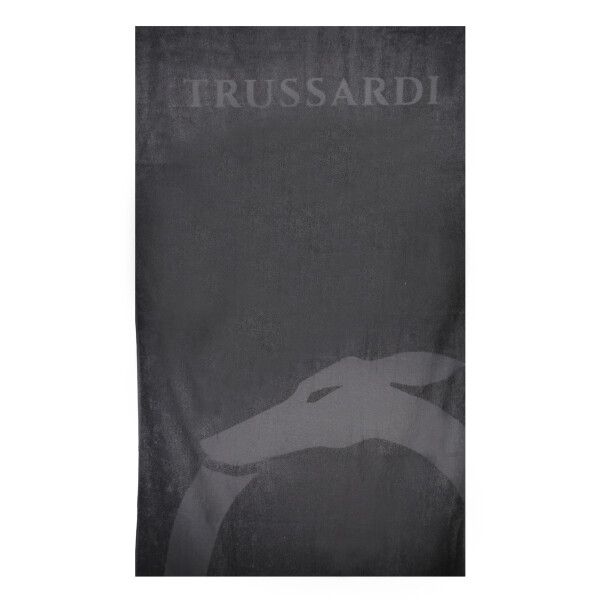 Trussardi Ανδρική Μαύρη Πετσέτα Θαλάσσης με κεντημένο λογότυπο