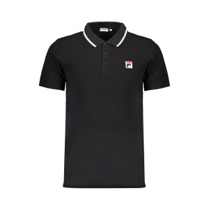 FILA Ανδρική Μαύρη Polo Μπλούζα με κοντά μανίκια και λογότυπο