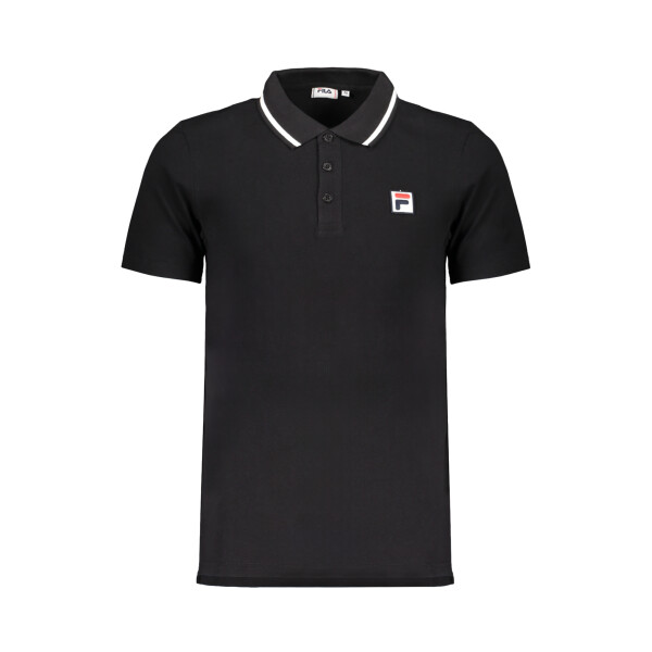 FILA Ανδρική Μαύρη Polo Μπλούζα με κοντά μανίκια και λογότυπο