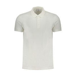 Calvin Klein ανδρική λευκή polo μπλούζα με κοντά μανίκια και λογότυπο