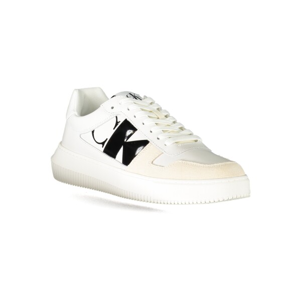 Calvin Klein ανδρικά λευκά sneakers με κορδόνια και λογότυπο