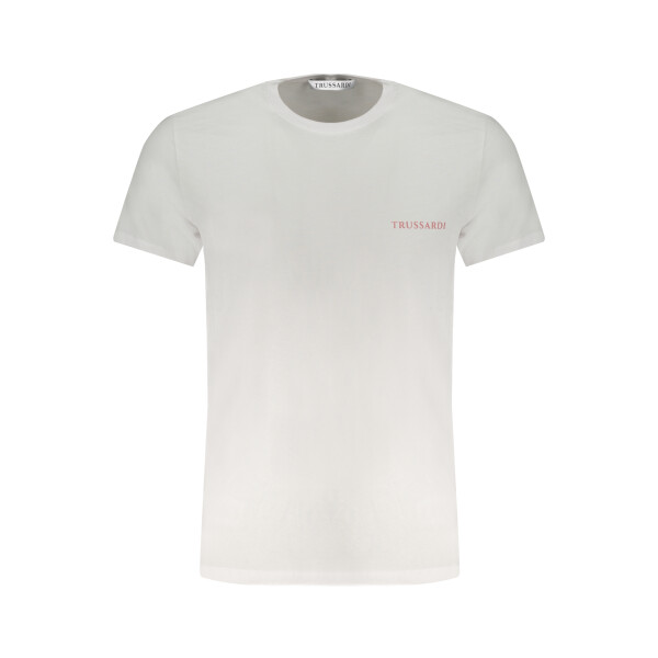 Trussardi ανδρικό λευκό t-shirt με κοντά μανίκια και λογότυπο