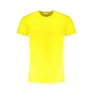 Trussardi ανδρικό κίτρινο t-shirt με κοντά μανίκια και print λογότυπο