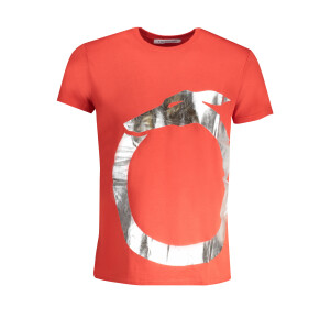 Trussardi Ανδρικό Κόκκινο T-shirt με κοντά μανίκια και λογότυπο