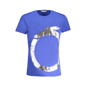 Trussardi ανδρικό t-shirt σε μπλε χρώμα με κοντά μανίκια και λογότυπο