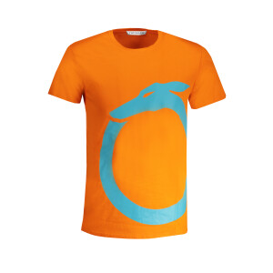 Trussardi ανδρικό t-shirt σε πορτοκαλί χρώμα με print λογότυπο