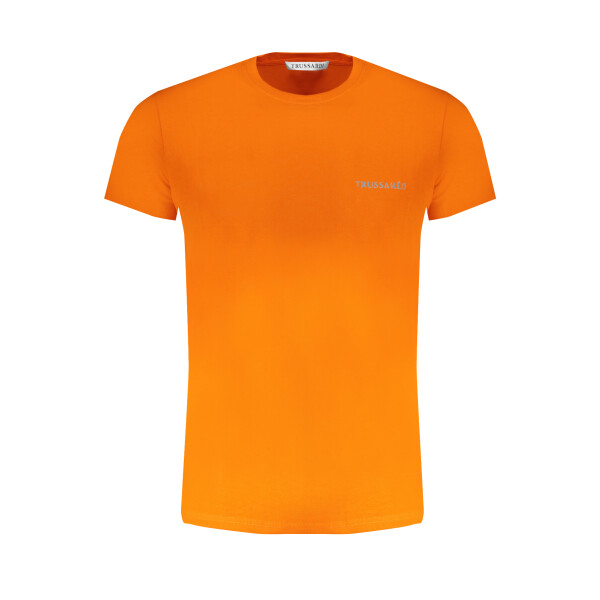 Trussardi ανδρικό πορτοκαλί t-shirt με κοντά μανίκια και λογότυπο
