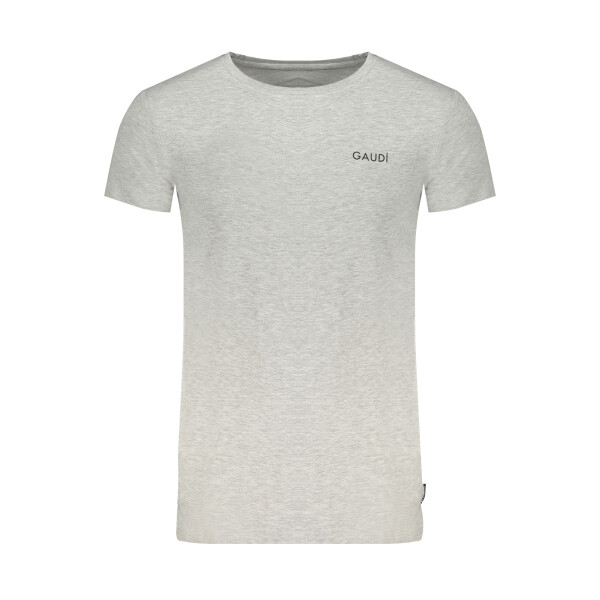GAUDÌ Ανδρικό Γκρι T-shirt με κοντά μανίκια και print λογότυπο