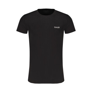 GAUDÌ Ανδρικό Μαύρο T-shirt με κοντά μανίκια και λογότυπο