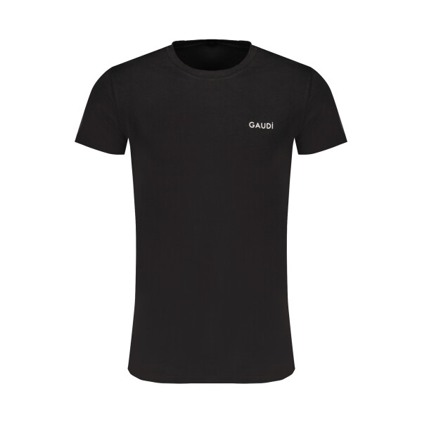 GAUDÌ Ανδρικό Μαύρο T-shirt με κοντά μανίκια και λογότυπο