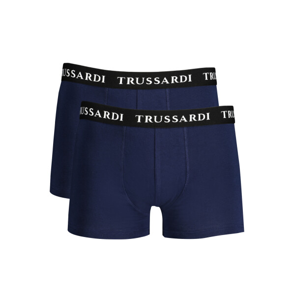 Trussardi Ανδρικά Μπλε Μποξεράκια με ελαστική μέση και λογότυπο